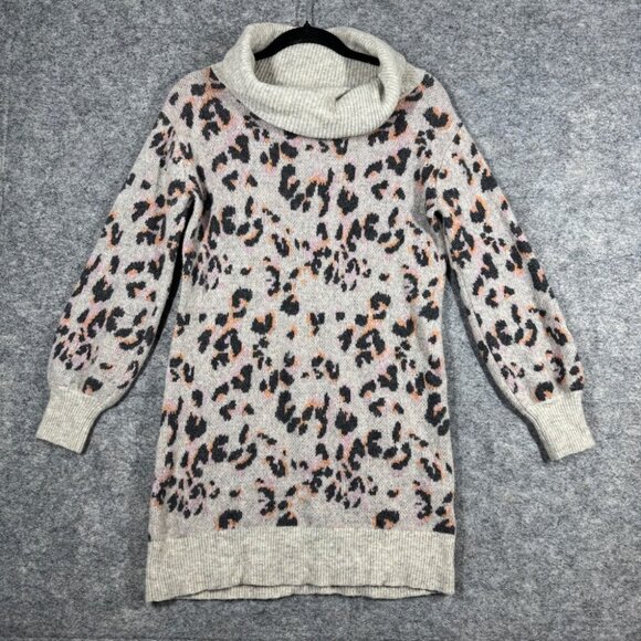 Anthropologie Women's Emmy Cowl Neck Leopard Print Oversized Sweater Size XS - Picture 3 of 16